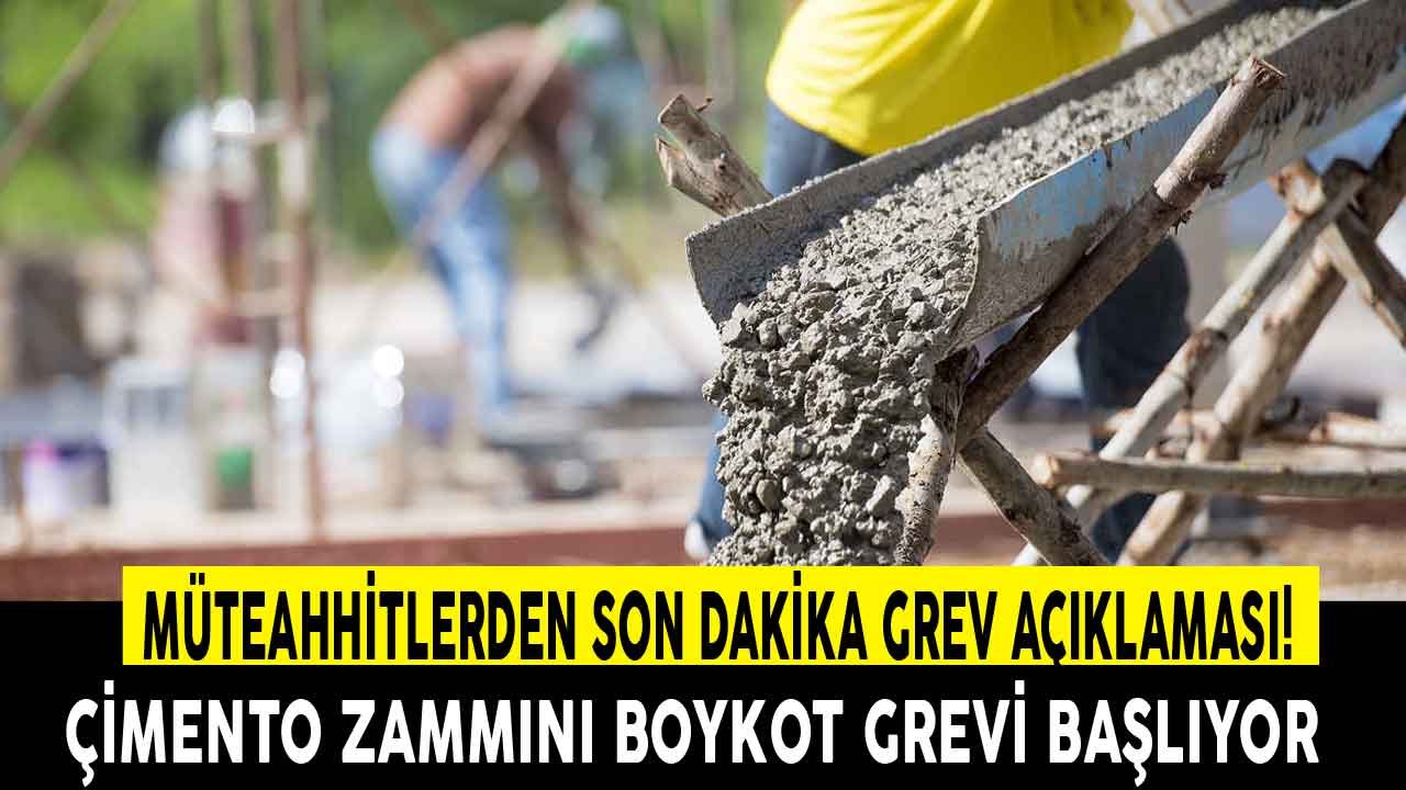 İMKON'dan Son Dakika Grev Açıklamasıı: Müteahhitlerin Çimento Zammını Boykot Grevi Başlıyor!