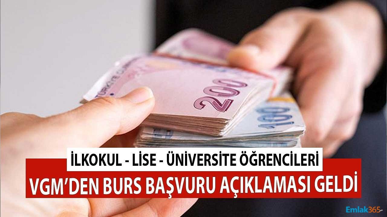 İlkokul, Lise, Üniversite Öğrencileri VGM 2021 2022 Burs Başvuru Açıklaması Geldi