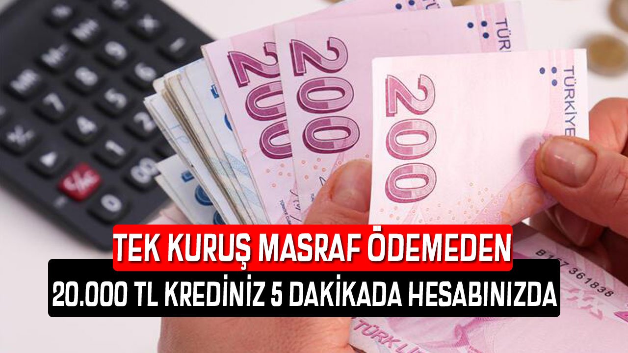 Tek Kuruş Masraf Ödemeden 20.000 TL Krediniz 5 Dakikada Hesapta