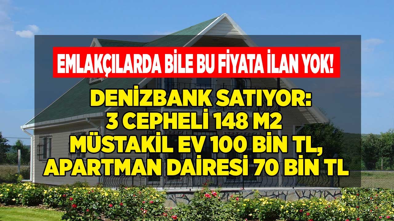 Emlakçılarda Bile Bu Fiyata Ev Yok! 3 Cepheli 2 Balkonlu 148 M2 Ucuz Müstakil Evi Denizbank 100 Bin Liraya Satıyor