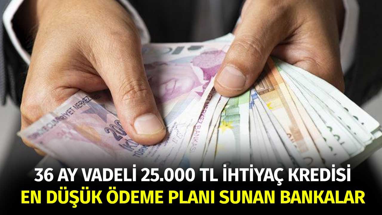 36 Ay Vadeli 25.000 TL 3 Ay Ertelemeli İhtiyaç Kredisi! TEB, İş, Ziraat, Vakıfbank, İNG Bank Ödeme Planı