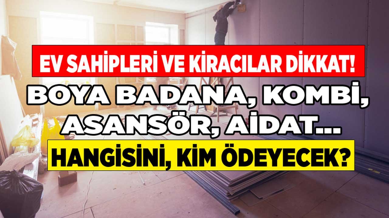 Asansör Parası, Kombi Bakımı, Boya Badana, Dış Cephe, Apartman Aidatı! Hangisini Ev Sahibi Hangisini Kiracı Öder?