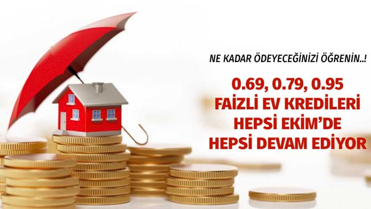 0.69, 0.79, 0.95, 1.25, 1.29 ve 1.35 Hepsi Ekim'de Hepsi Devam Ediyor! Konut Kredisinde Ne Kadar Ödeyeceğinizi Öğrenin