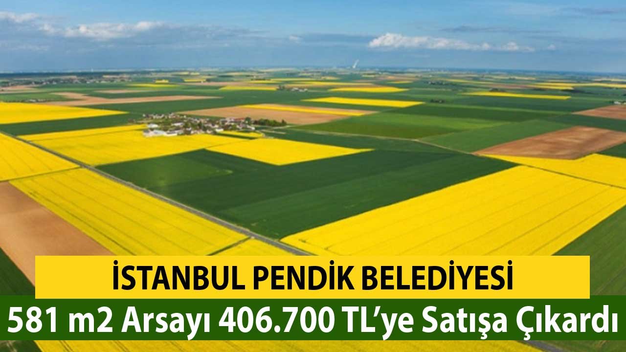 İstanbul Pendik'te Belediyeden Satılık Arsa! 581 Metrekare Plansız Alan 406 Bin TL