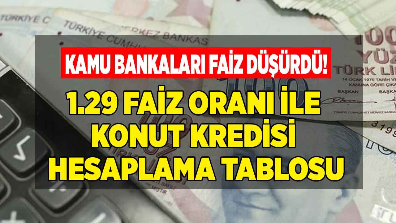 Yüzde 1.29 Faiz Oranı ile Konut Kredisi Hesaplama! Ziraat Bankası, Halkbank ve Vakıfbank Kredi Faiz Oranı