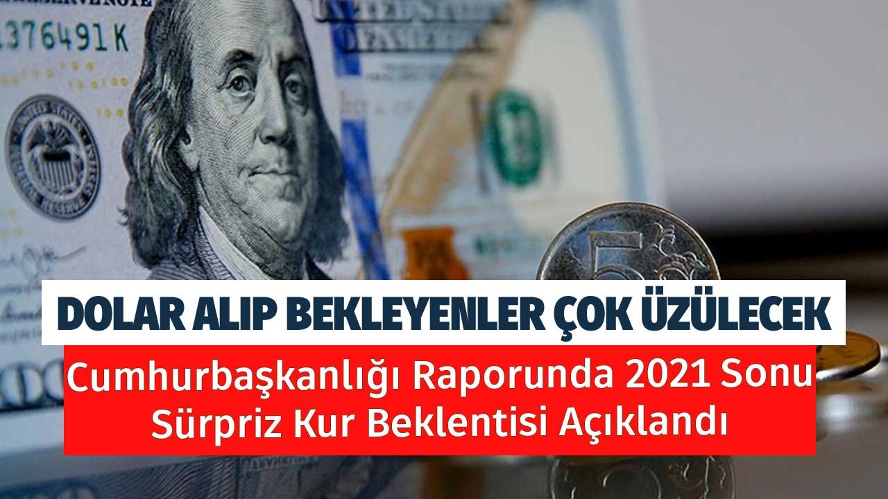 Dolar Alıp Bekleyenler Çok Üzülecek! Cumhurbaşkanlığı Raporunda 2021 Sonu Sürpriz Kur Beklentisi Açıklandı