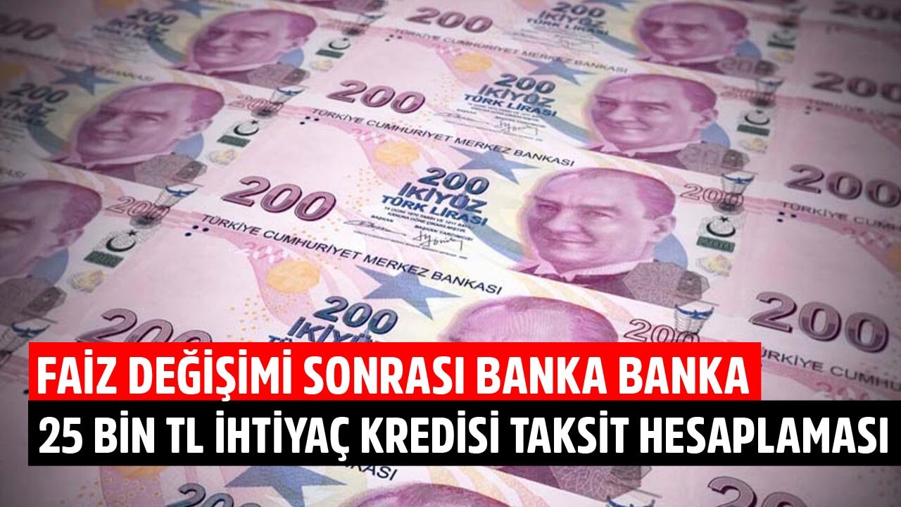 Faizler Değişti, Maliyetler Yeniden Belirlendi! İşte Banka Banka 25 Bin TL İhtiyaç Kredisi Hesaplaması!