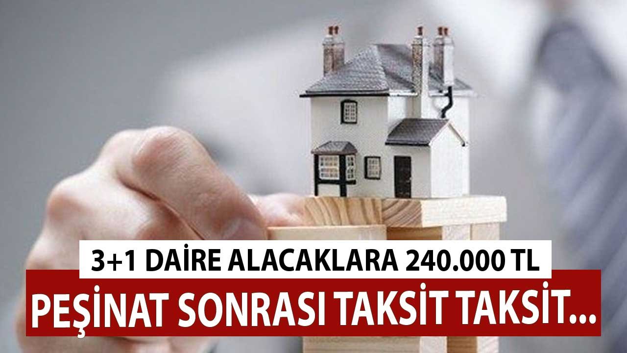 3+1 Daire Alacaklara 240.000 TL! Peşinat Sonrası Taksit Taksit Ödeyin