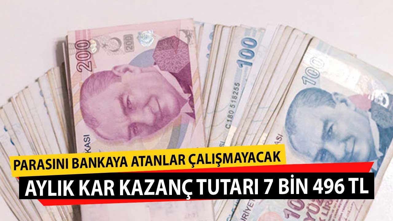 Parasını Bankaya Atanlar Çalışmayacak! Aylık Kar Kazanç Tutarı 7 Bin 496 TL