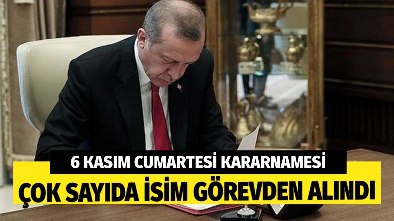 6 Kasım Cumartesi Kararnamesi Yayımlandı! Cumhurbaşkanı Erdoğan'dan Çok Sayıda Atama