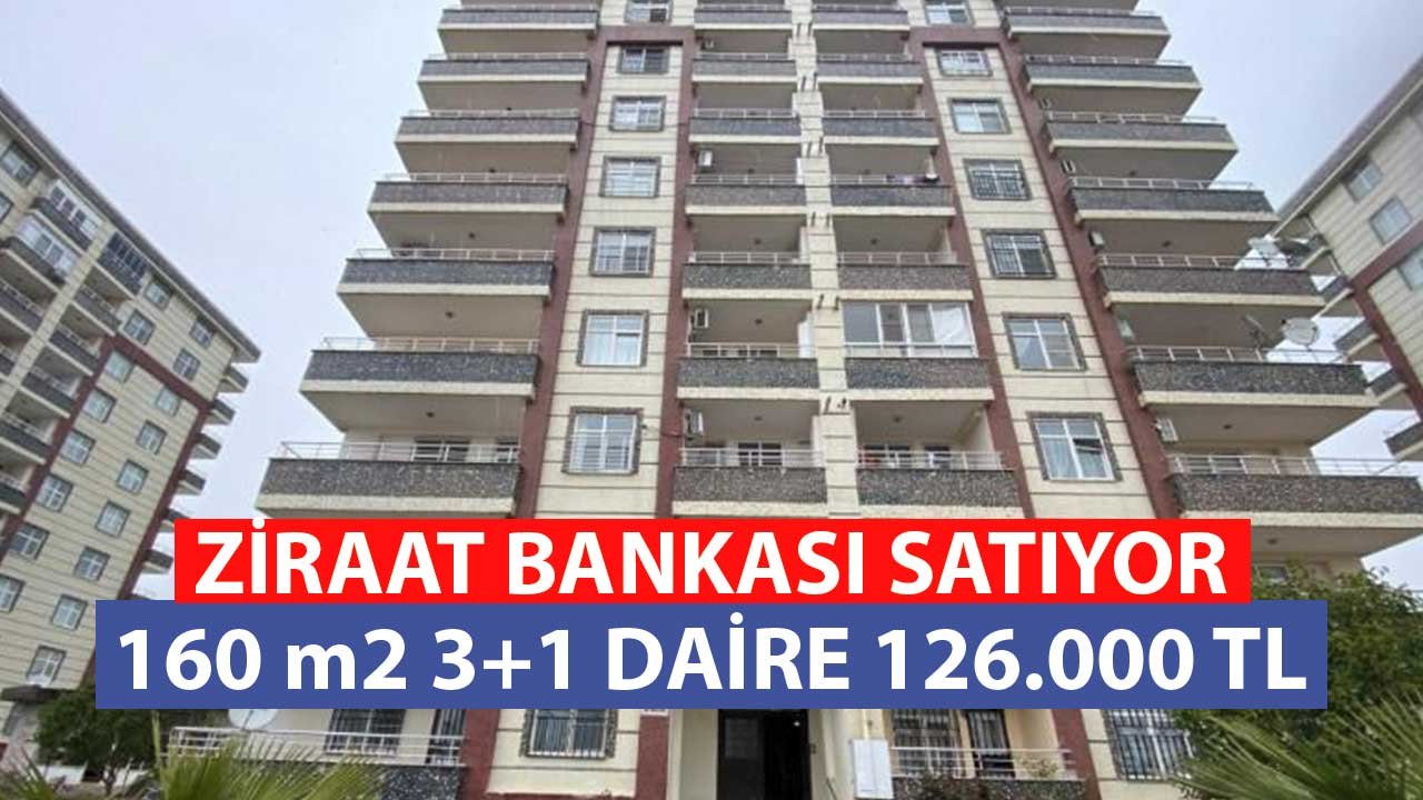 Ziraat Bankası 160 m2 3+1 Apartman Dairesi 126.000 TL