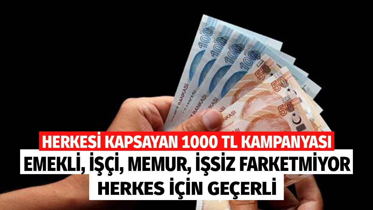 Emekli, Memur, İşçi, İşsiz Farketmiyor Herkesi Kapsayan 1000 TL TEB'den Son Gün 30 Kasım