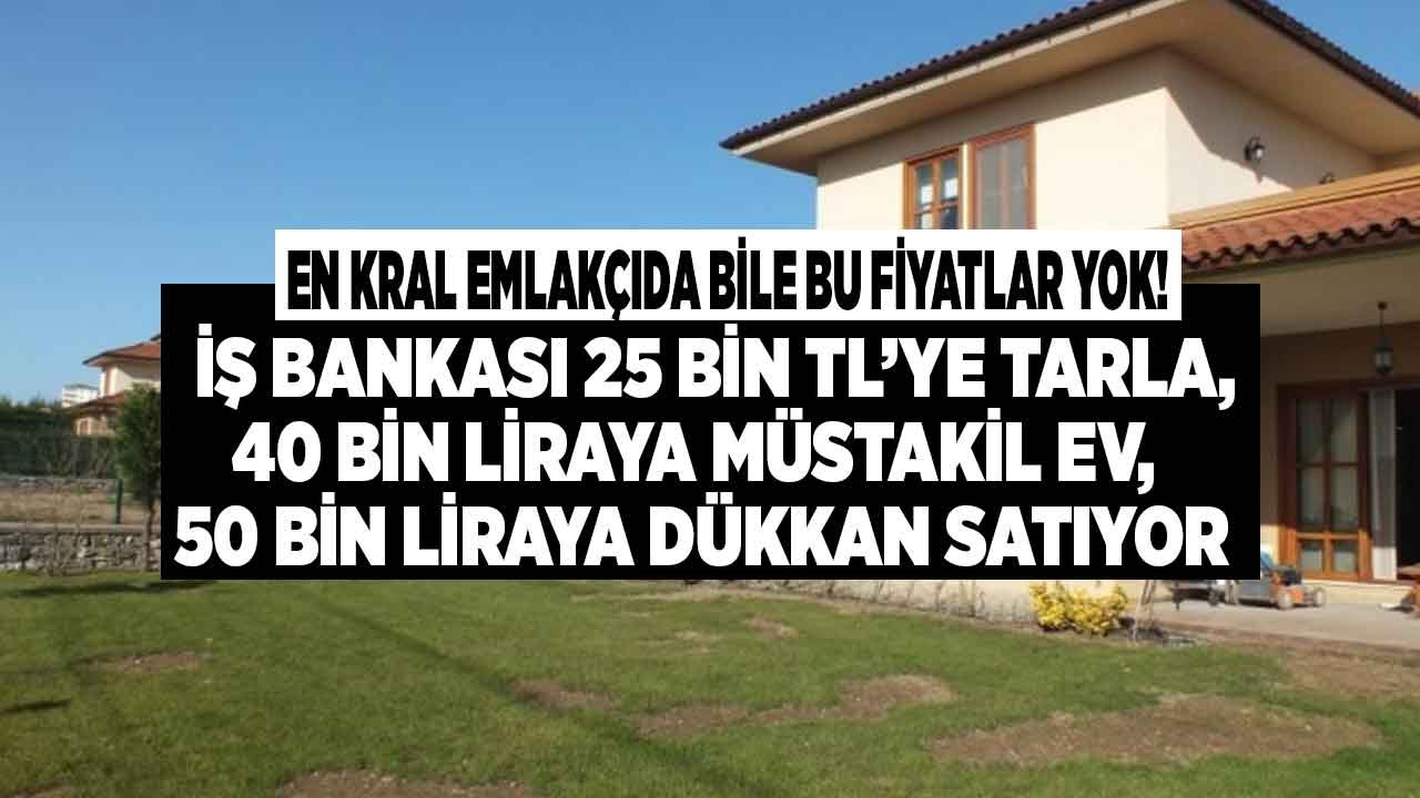 En Kral Emlakçıda Bu Fiyatlar Yok! İş Bankası 40 Bin Liraya Müstakil Ev, 50 Bin TL Dükkan, 25 Bin TL'ye Tarla Satıyor