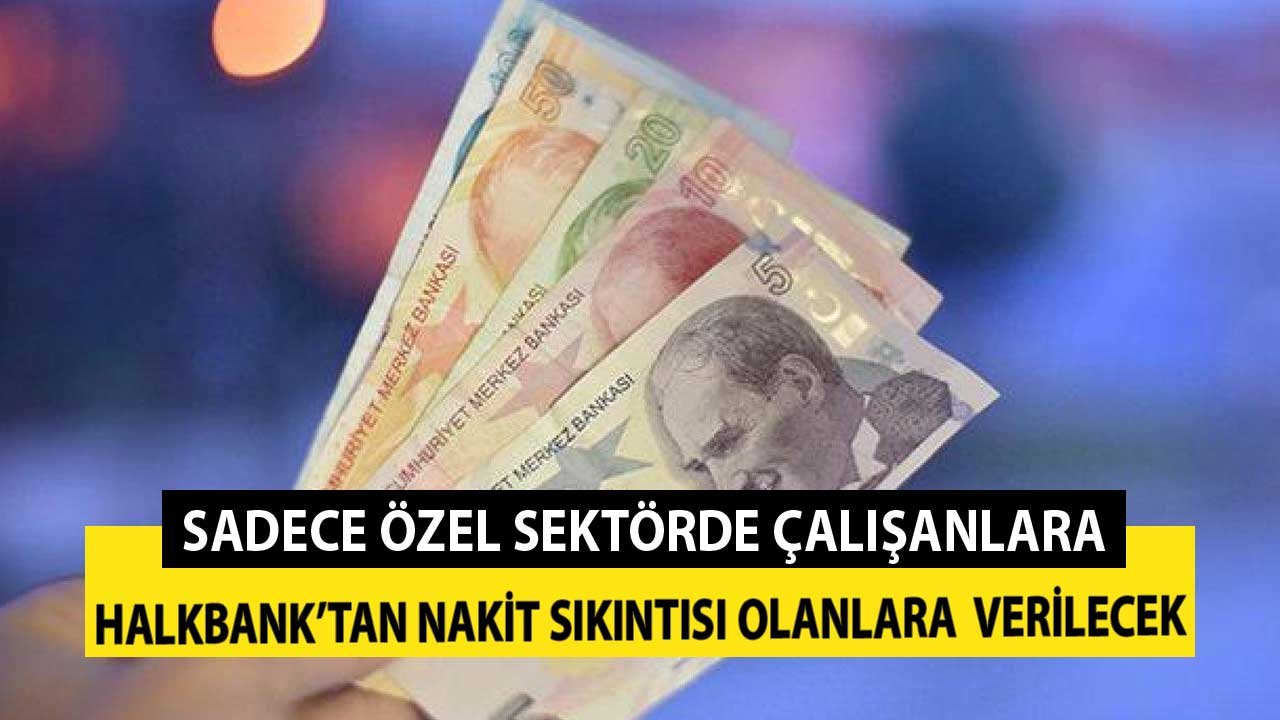Sadece Özel Sektörde Çalışanlara! Halkbank'tan Nakit Sıkıntısı Olanlara Verilecek