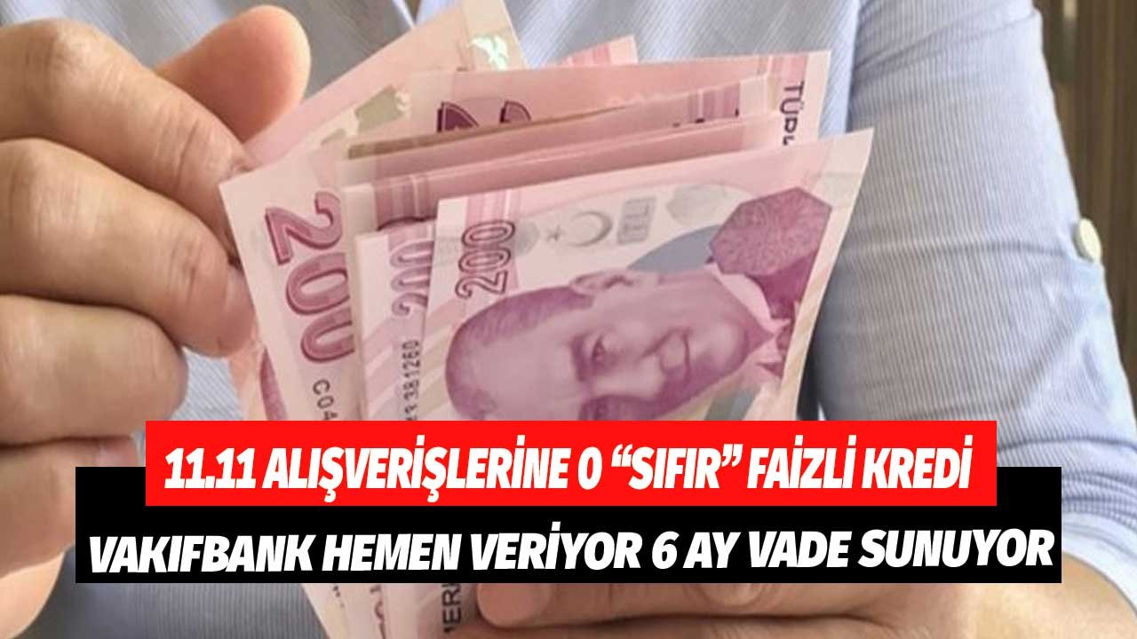 11.11 Alışverişlerine 0 Sıfır Faizli Kredi! Vakıfbank Veriyor 6 Ay Vade Sağlıyor