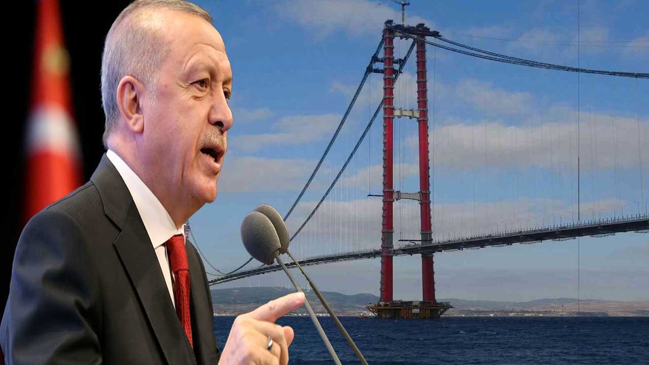 Cumhurbaşkanı Erdoğan Çanakkale'de! Çanakkale Köprüsü Son Tabliye Montajı Yapılıyor