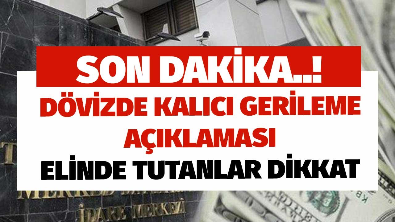 Elinde Tutanlar Dikkat! Merkez Bankası'ndan Son Dakika Dövizde Kalıcı Gerileme Açıklaması