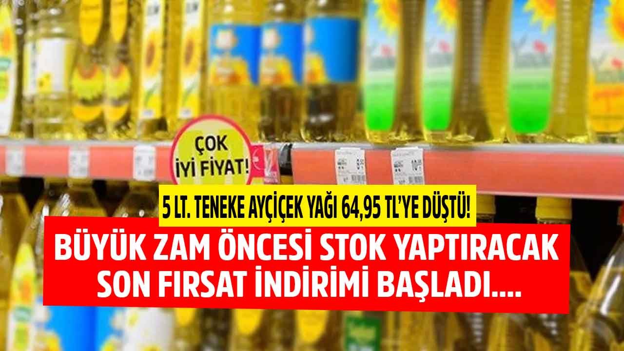 Büyük Zam Öncesi Stok Yaptıracak Son Fırsat İndirimi Duyuruldu! 5 LT Teneke Ayçiçek Yağı 64,95 TL Fiyatla Satışta