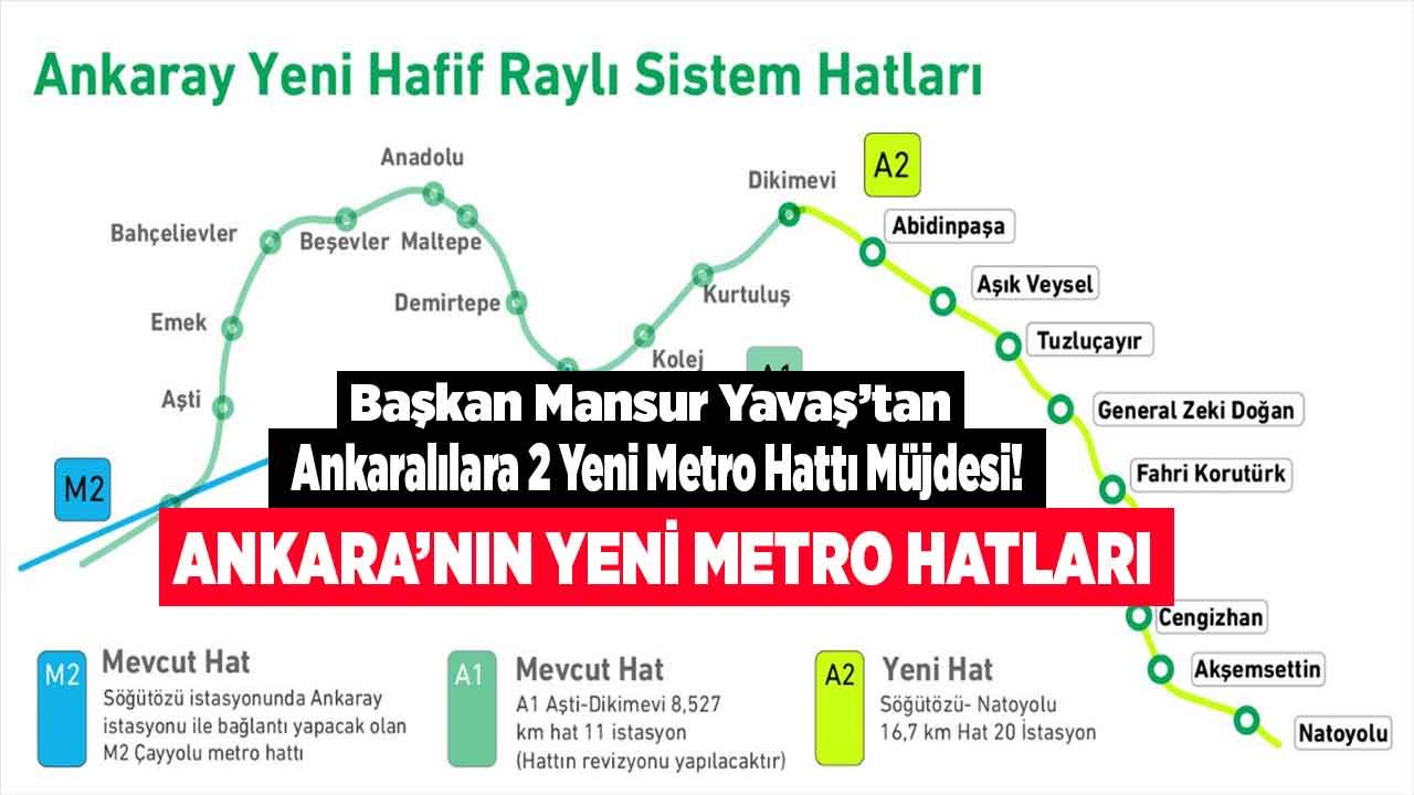 Kızılay - Dikmen ve Dikimevi - Natoyolu Metrosu İçin Son Durumu Başkan Yavaş Açıkladı!