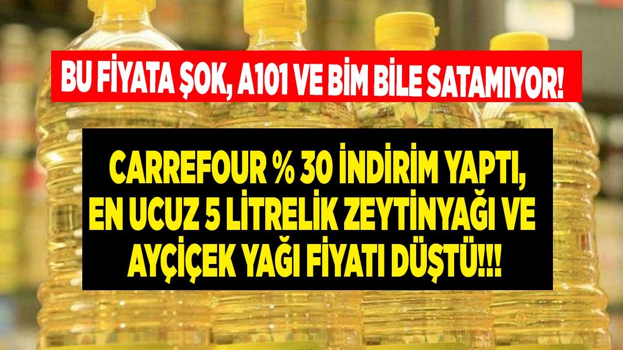 Bu Fiyat Şok, BİM, A101 'de Bile Yok! Carrefour Yüzde 30 İndirim Yaptı, En Ucuz 5 Litre Ayçiçek Yağı 62,50 Liraya Düştü