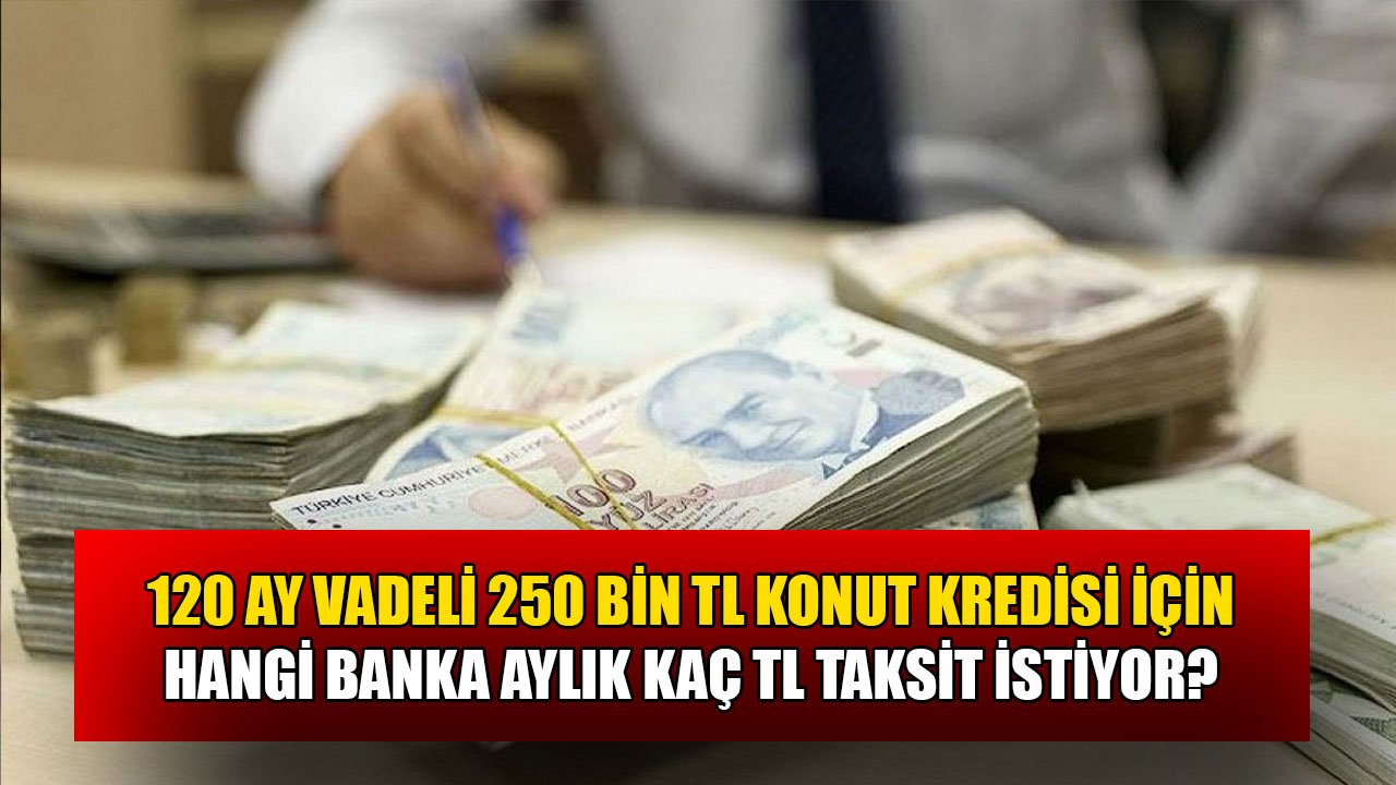 120 Ay Vadeli 250 Bin TL Konut Kredisi İçin Hangi Banka Aylık Kaç TL Taksit İstiyor?