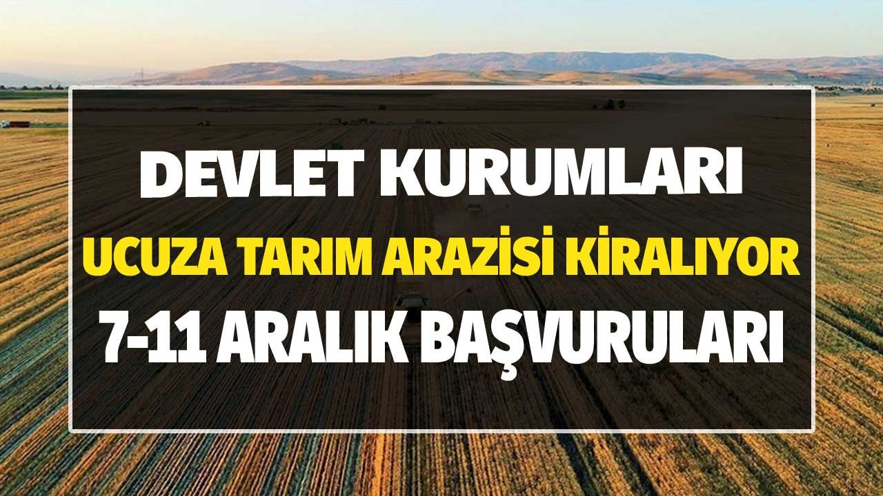 Devletten Kiralık Tarım Arazileri! 7 11 Aralık Başvuruları İl İl Liste