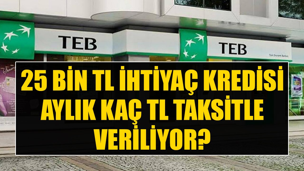 25 Bin TL'ye İhtiyacım Var Diyenlere TEB İhtiyaç Kredisini Kaç TL Taksitle Veriyor?