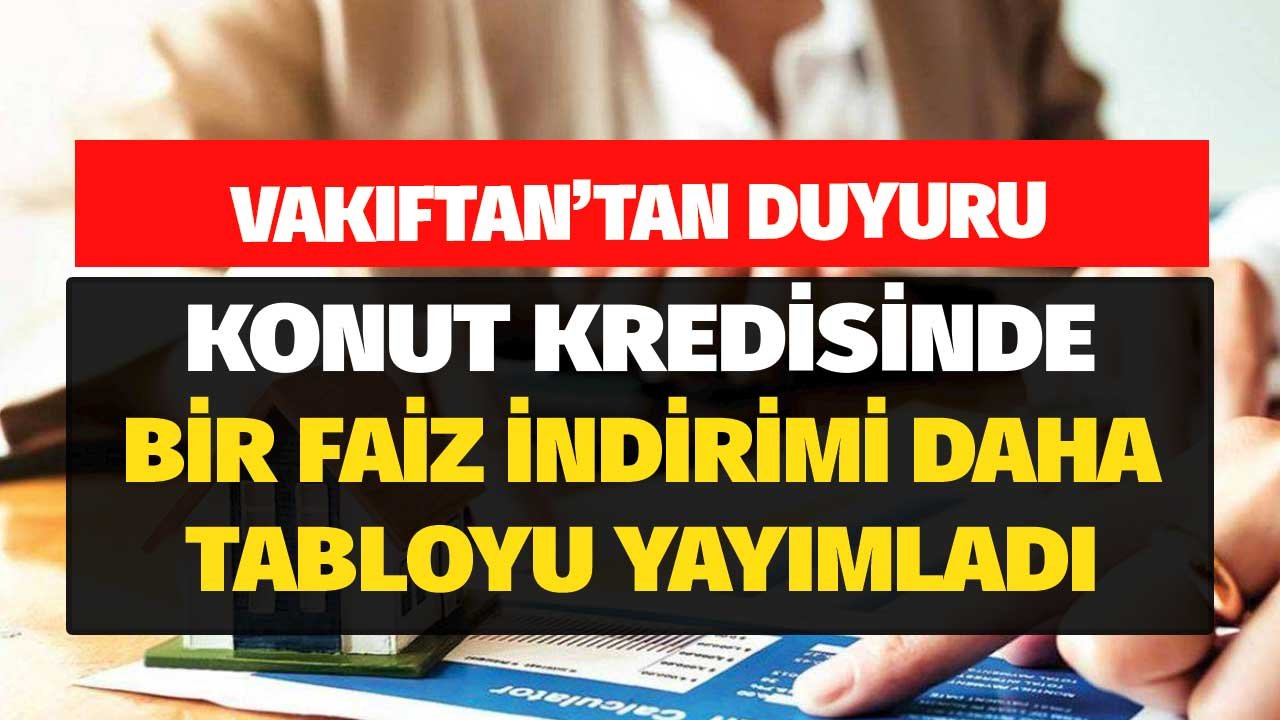 Vakıfbank'tan Duyuru! Konut Kredisinde Bir Faiz İndirimi Daha! Maliyet Tabloyu Yayımladı