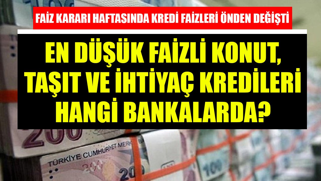 Faiz Kararı Haftasında Kredi Faizleri Önden Değişti! En Düşük Faizli Konut, Taşıt Ve İhtiyaç Kredileri Hangi Bankalarda