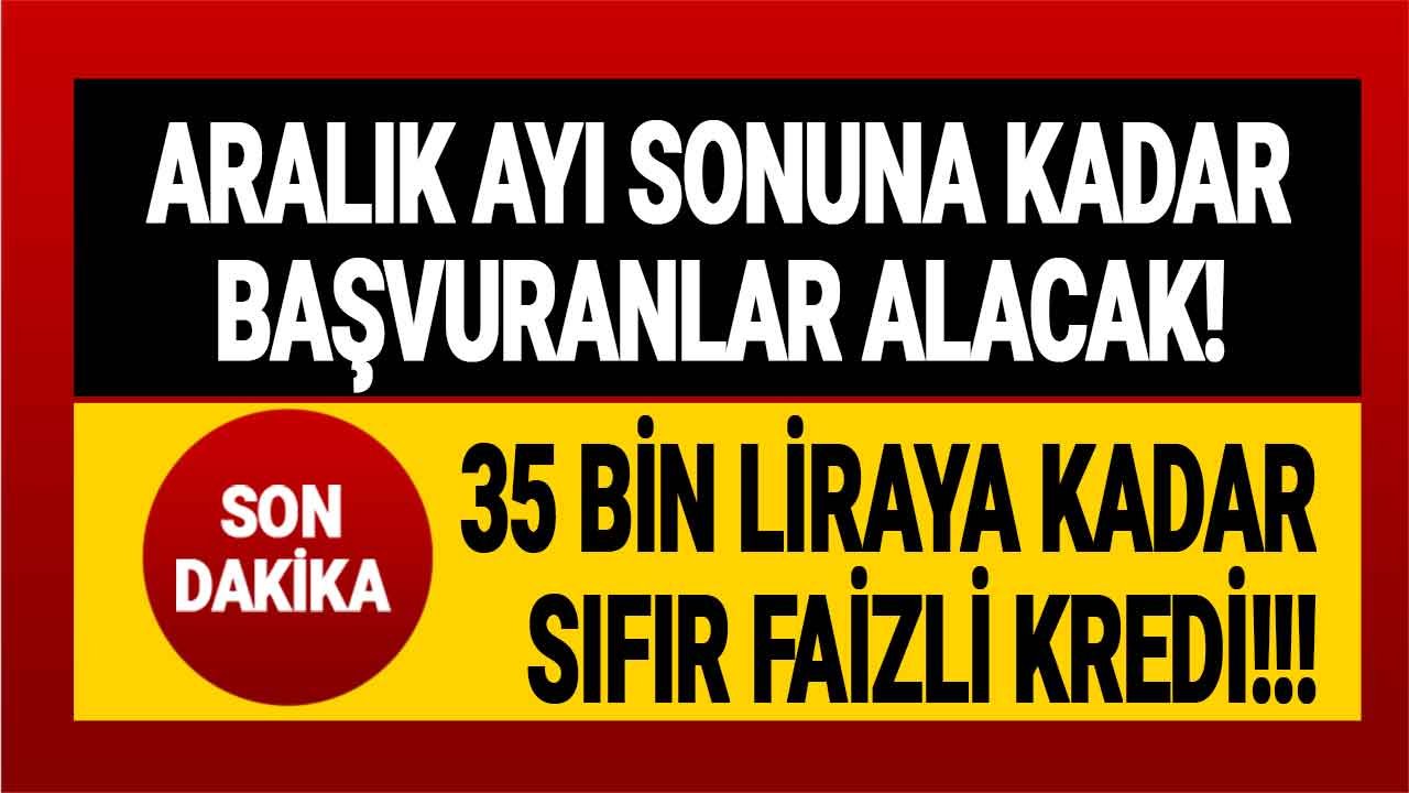 12 Ay Vadeli Faizsiz Kredi! 35 Bin Liraya Kadar Sıfır Faizli Kredi Başvurusu İçin Son Başvuru Günü 31 Aralık