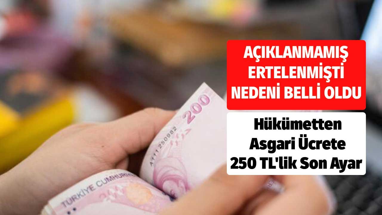 Açıklanmamış Ertelenmişti Nedeni Belli Oldu! Hükümetten Asgari Ücrete 250 TL'lik Son Ayar Anlaşma Sağlanan O Ücret