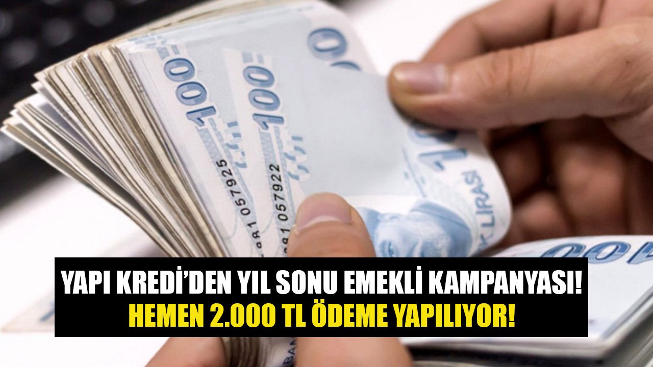 Yapı Kredi Bankası'ndan Yıl Sonu Emekli Kampanyası! Hemen 2.000 TL Ödeme Yapılıyor, Son Başvuru 31 Aralık!
