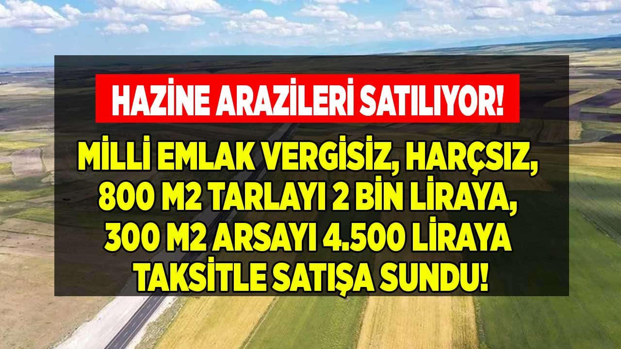 300 M2 Arsa 4 Bin 500 TL, 800 M2 Tarla 2.000 Lira! Milli Emlak 2022 Yılsonu Satılık Hazine Arazisi İlanları