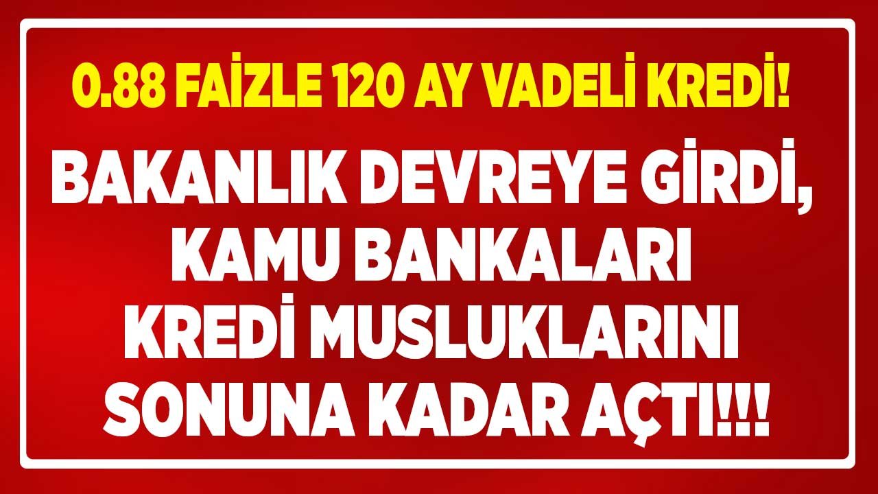 Bakanlık Devreye Girdi, Devlet Bankaları Kredi Musluklarını Sonuna Kadar Açtı! 0.88 Faiz Oranı İle 120 Ay Vadeli Kredi
