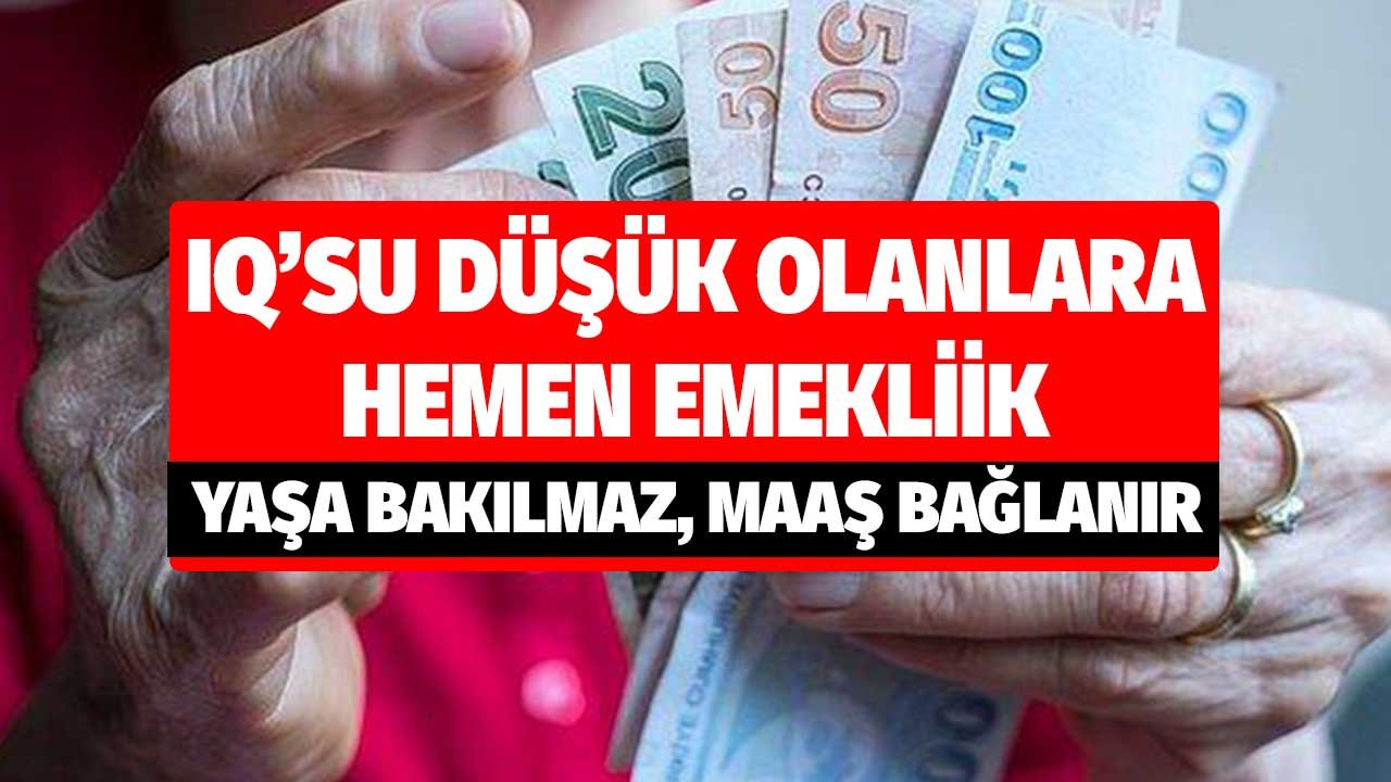 IQ'su Düşük Olanlara Hemen Emeklilik! Yaş Şartına Bakılmaz Maaş Bağlanır
