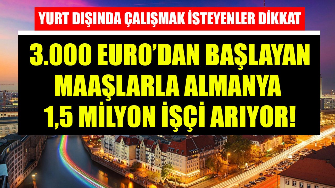 Almanya Net 3.000 Euro'dan Başlayan Maaşlarla 1,5 Milyon İşçi Arıyor! Almanya'ya Çalışmak İçin Nasıl Gidilir?