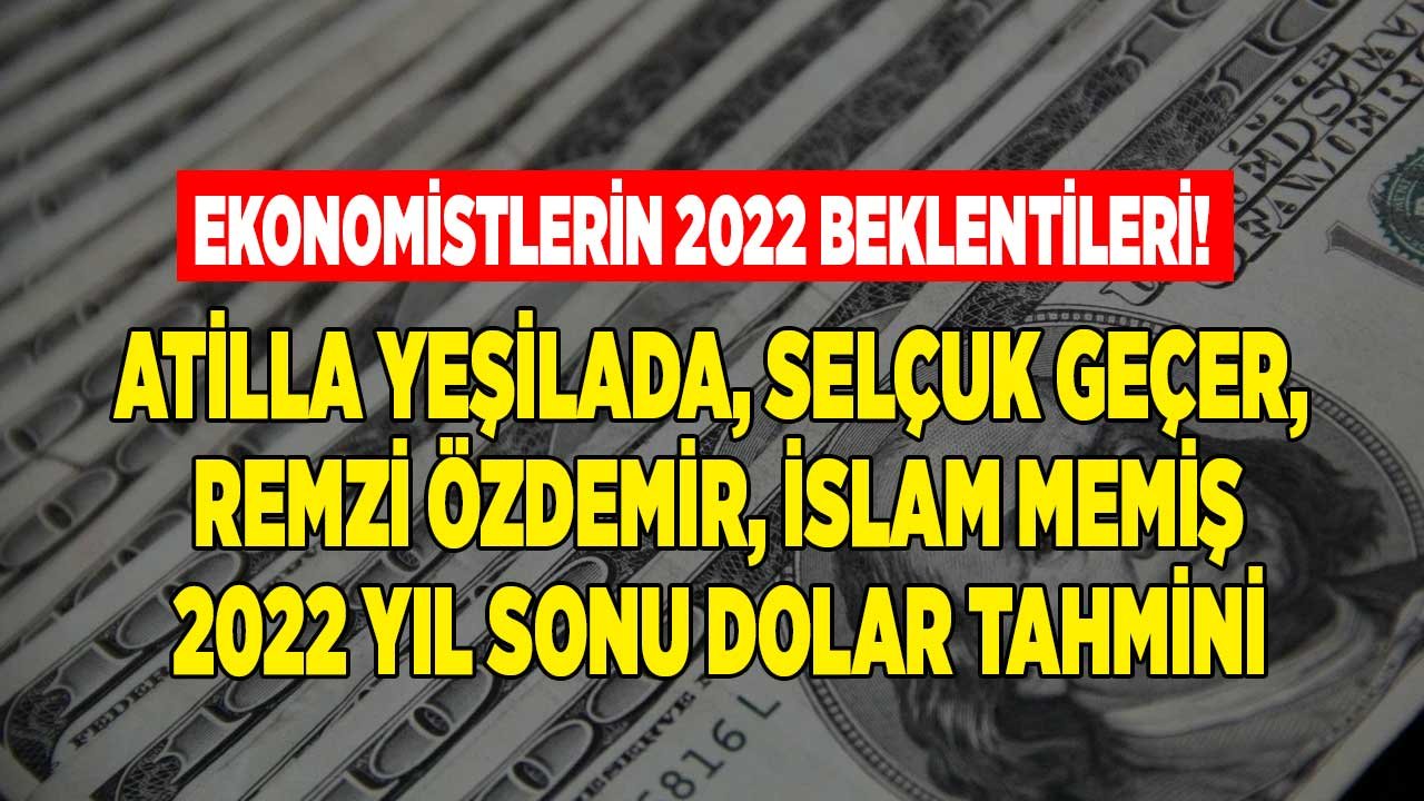 Ekonomistlerin 2022 Dolar Kuru Beklentisi Tahminleri: İslam Memiş, Atilla Yeşilada, Remzi Özdemir, Selçuk Geçer