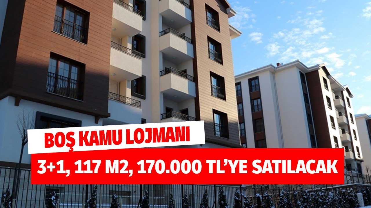 5. Katta 117 m2 Boş 3+1 Kamu Lojmanı 170.000 TL Fiyatla Satılıyor