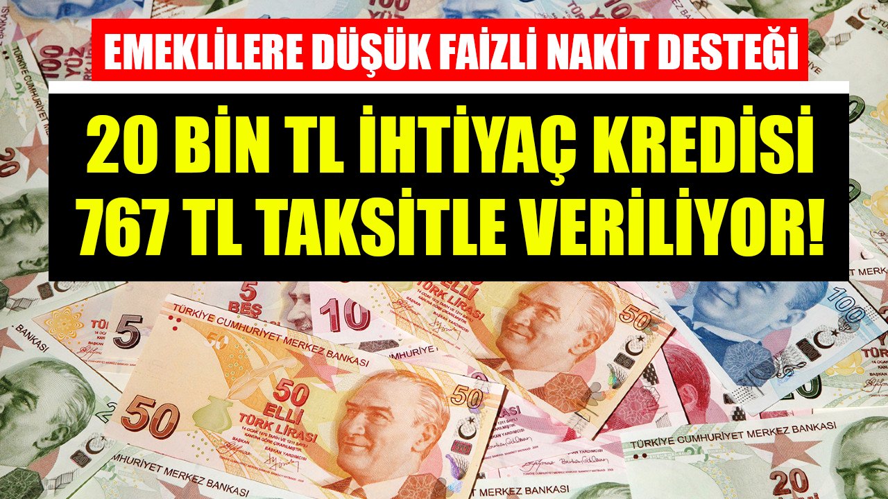 Emeklilere Düşük Faizli Nakit Desteği! Ziraat Bankası 20 Bin TL İhtiyaç Kredisini 767 TL Taksitle Veriyor!