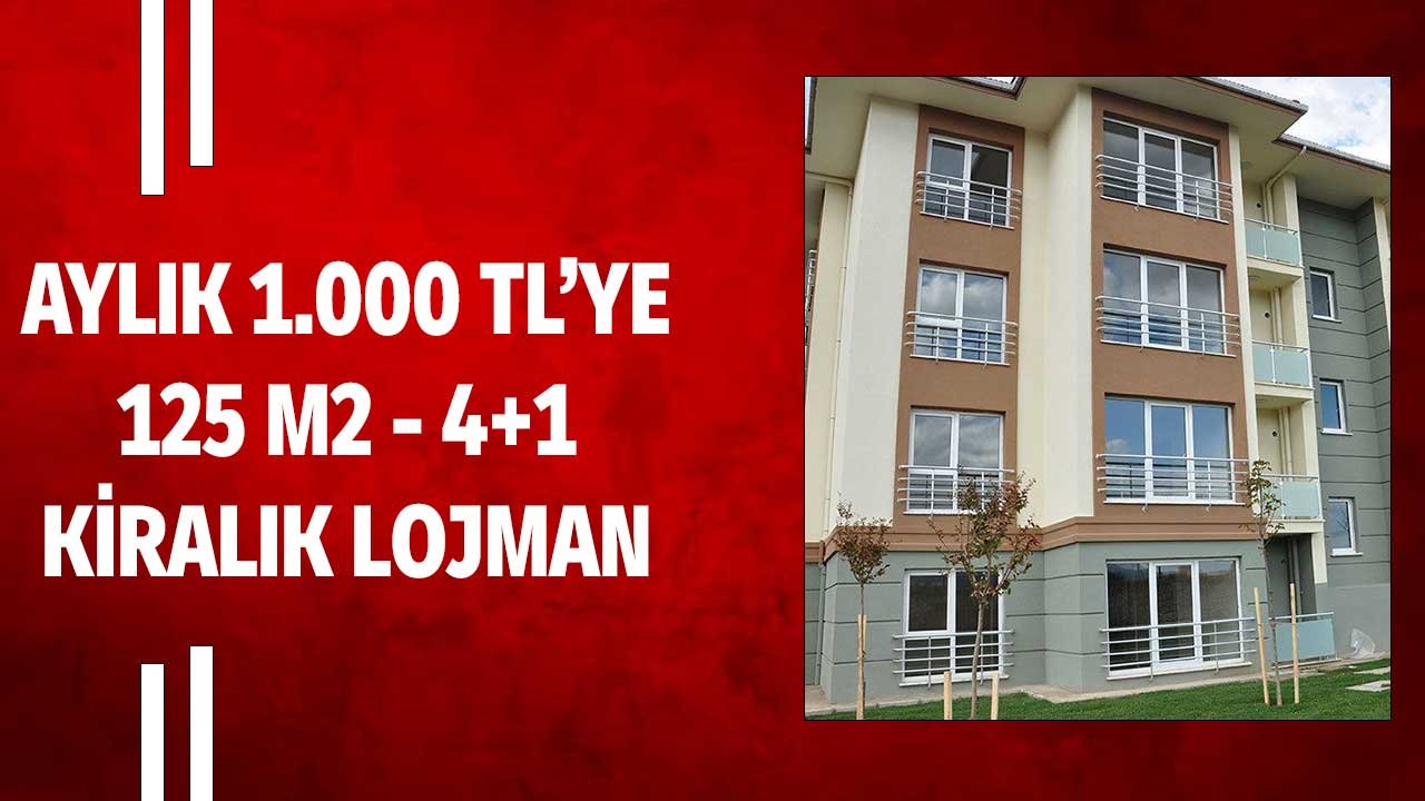 Aylık 1.000 TL'ye  Bir Yıllık Kiralık 4 Oda 1 Salon 125 m2 Kamu Lojmanı