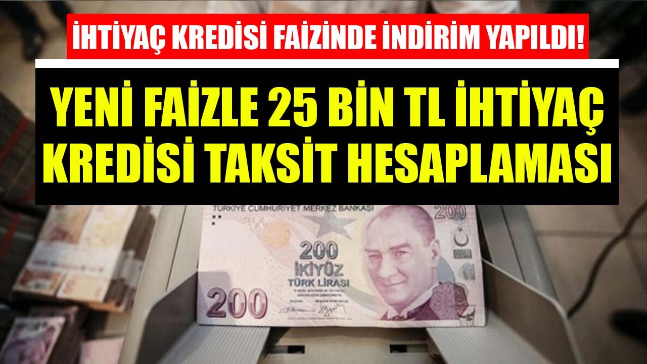 İhtiyaç Kredisi Faizinde İndirim Yapıldı! Yeni Faizle QNB Finansbank 25 Bin TL İhtiyaç Kredisi Taksit Hesaplaması