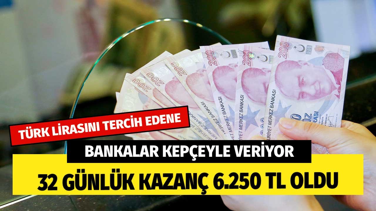Türk Lirasını Tercih Edene Bankalar Kepçeyle Veriyor! TL'nin 32 Günlük Getirisi 6.250 Lira
