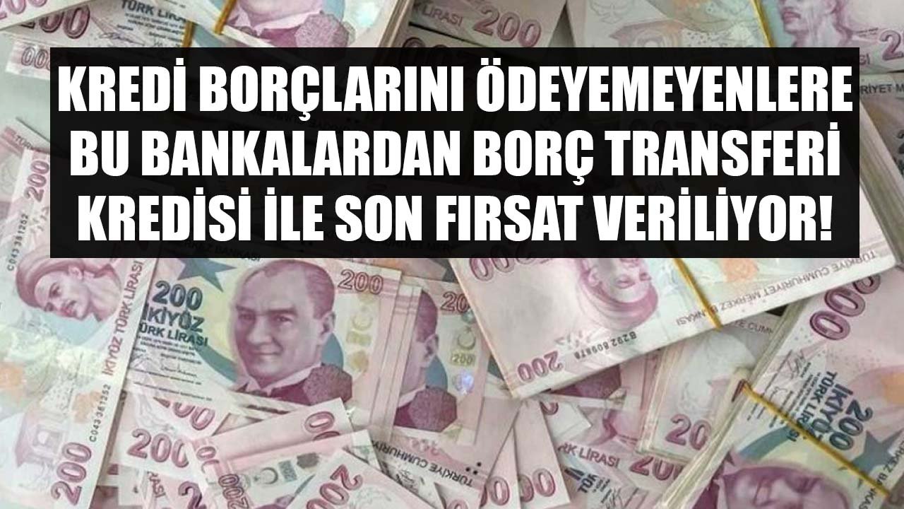 Kredi Borçlarını Ödeyemeyenlere Son Fırsat! Bu Bankalar Sorunlu Krediler İçin Borç Transferi Kredisi Veriyorlar!