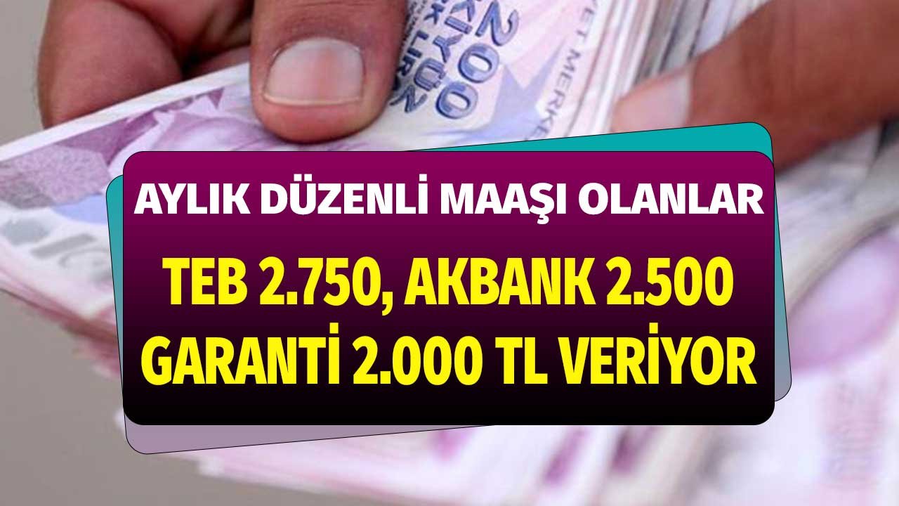 TEB 2750, Akbank 2500, Garanti 2000 TL! Aylık Düzenli Maaşı Olan Emeklilere Ödenecek