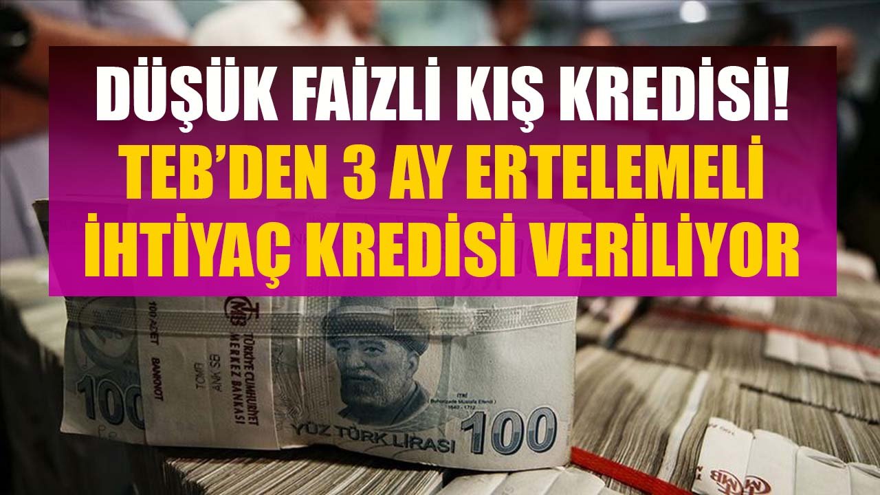TEB'den Düşük Faizli Kış Kredisi Kampanyası! Hemen 3 Ay Ertelemeli İhtiyaç Kredisi Çekebilirsiniz!