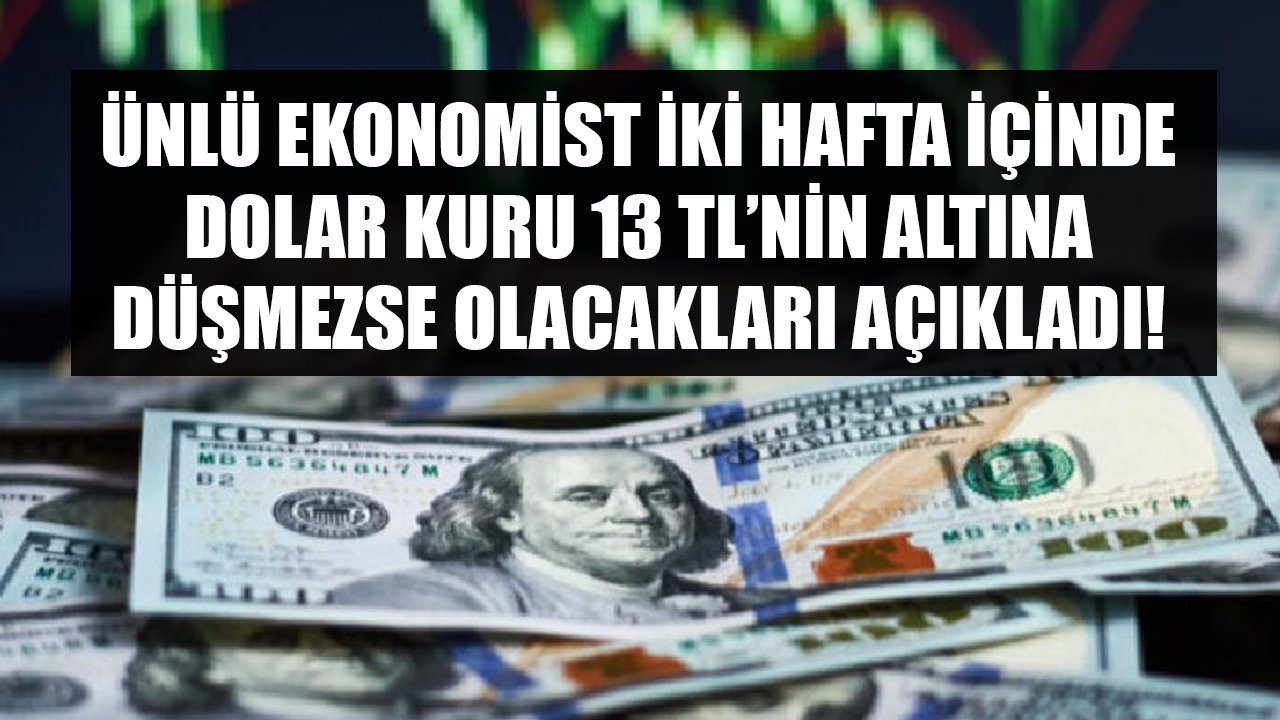 Tunç Şatıroğlu İki Hafta İçinde Dolar Kuru 13 TL'nin Altına Düşmezse Olacaklara Dair Tahminlerini Açıkladı!