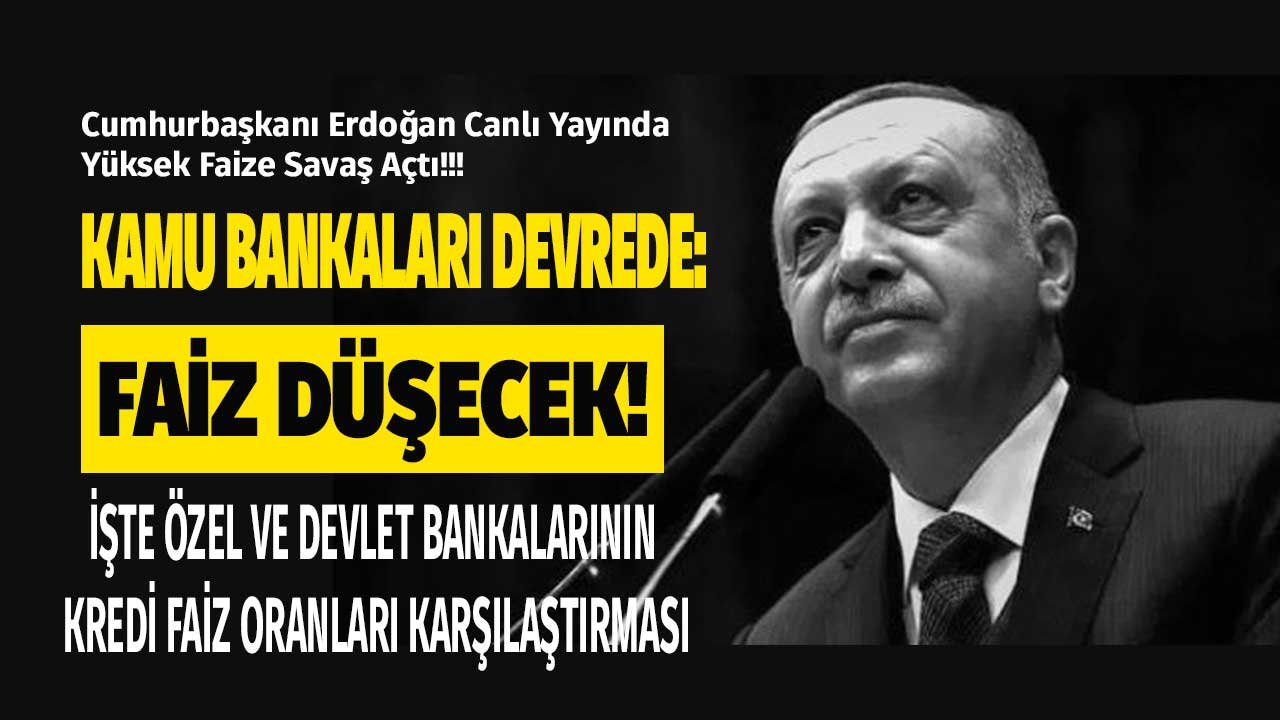 Erdoğan Yüksek Faize Savaş Açtı, Kredi Muslukları Vatandaşa Açılıyor! Devlet ve Özel Banka Kredi Faiz Oranları