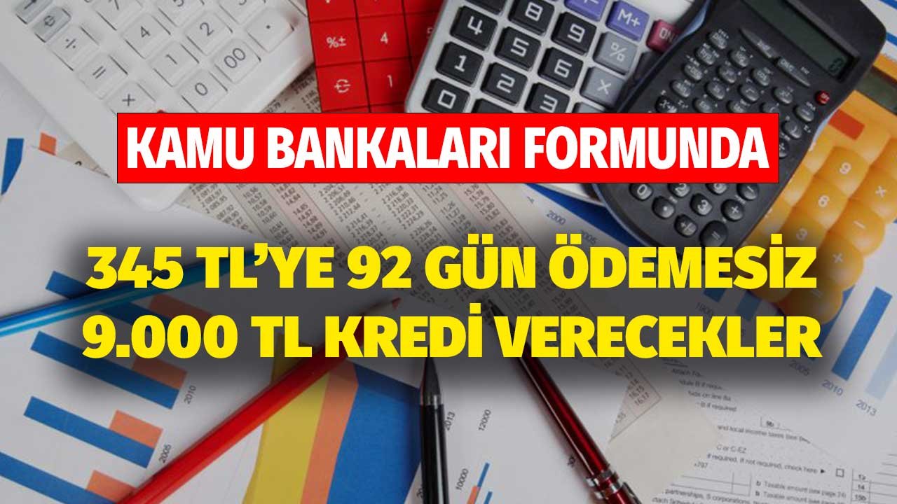 Kamu Bankaları Formunda! Ayda 345 ve 356 Liraya 92 Gün Ödemesiz 9000 TL İhtiyaç Kredisi
