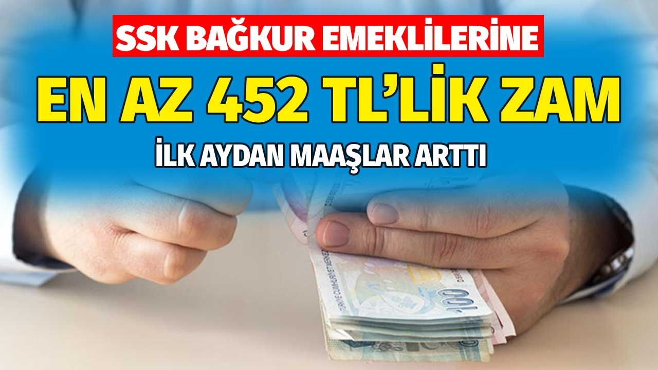 SSK Bağkur Emeklilerine İlk Aydan En Az 252 TL'lik Zam! İlk Aydan Maaşlar Arttı