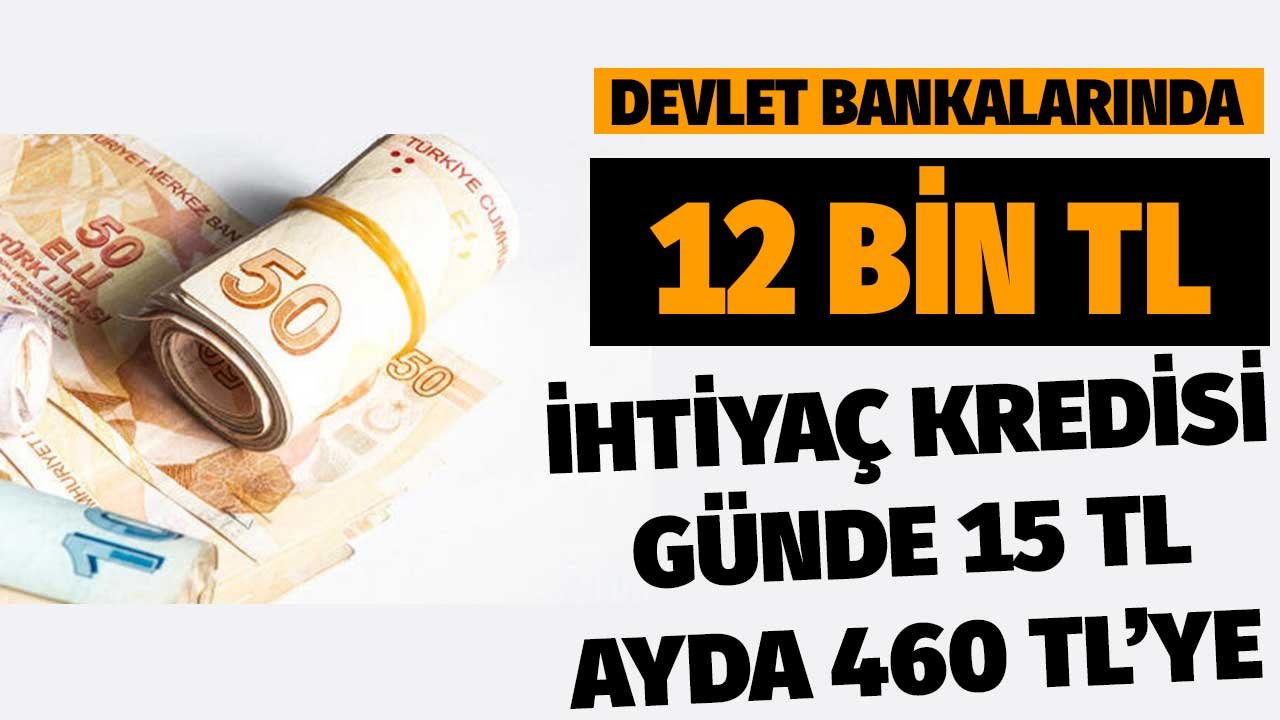 Günde 15 Ayda 460 TL'ye 12.000 TL İhtiyaç Kredisi! Sadece Devlet Bankası Verebiliyor